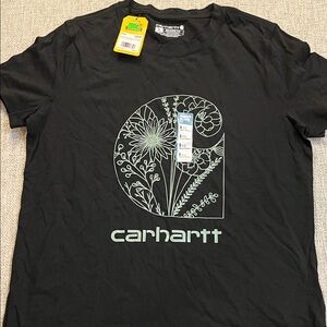 Carhartt Black Tee with Floral Design